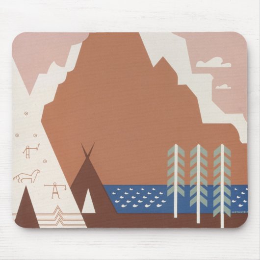 モンタナへの旅行を促進するヴィンテージのポスター。2 マウスパッド (正面)