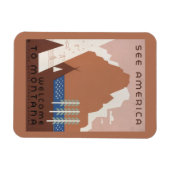 モンタナへの旅行を促進するヴィンテージのポスター。2 マグネット (横)