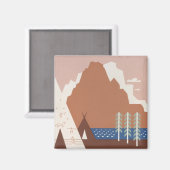 モンタナへの旅行を促進するヴィンテージのポスター。2 マグネット (正面/裏面)