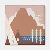 モンタナへの旅行を促進するヴィンテージのポスター。2 マグネット (正面)