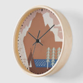 モンタナへの旅行を促進するヴィンテージのポスター。2 壁時計 (傾斜)