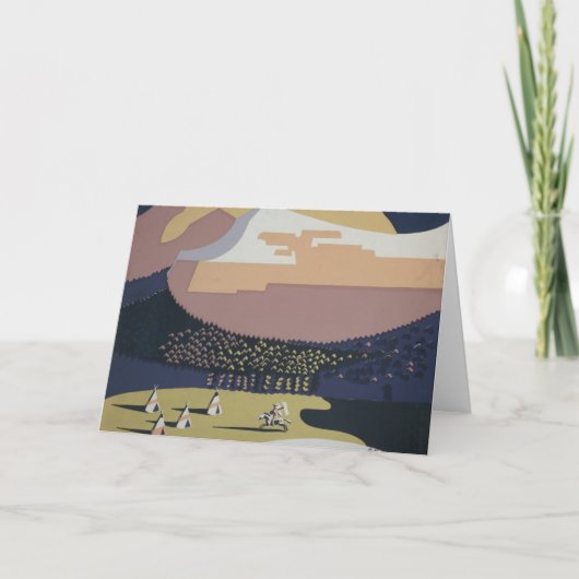 モンタナへの旅行を促進するヴィンテージ旅行ポスター カード (正面)