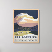 モンタナへの旅行を促進するヴィンテージ旅行ポスター キャンバスプリント (正面)