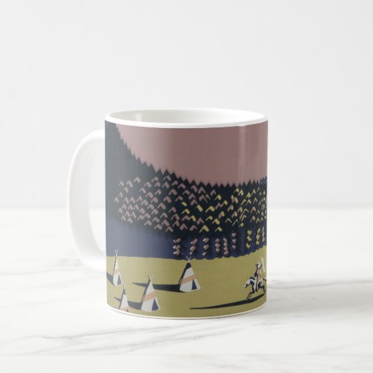 モンタナへの旅行を促進するヴィンテージ旅行ポスター コーヒーマグカップ (正面左)