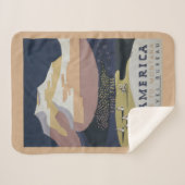 モンタナへの旅行を促進するヴィンテージ旅行ポスター シェルパブランケット (正面(横))