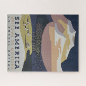 モンタナへの旅行を促進するヴィンテージ旅行ポスター ジグソーパズル (横)