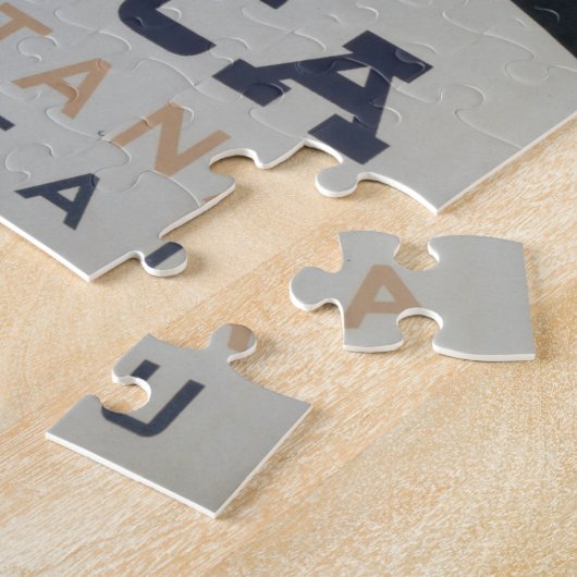 モンタナへの旅行を促進するヴィンテージ旅行ポスター ジグソーパズル (側面)