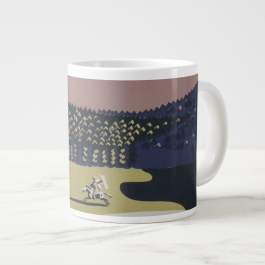 モンタナへの旅行を促進するヴィンテージ旅行ポスター ジャンボコーヒーマグカップ (正面右)