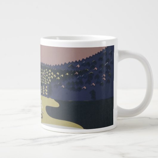 モンタナへの旅行を促進するヴィンテージ旅行ポスター ジャンボコーヒーマグカップ (右)