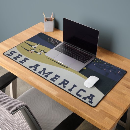 モンタナへの旅行を促進するヴィンテージ旅行ポスター デスクマット (オフィス2)