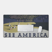 モンタナへの旅行を促進するヴィンテージ旅行ポスター デスクマット (キーボード&マウス)