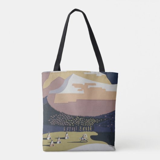 モンタナへの旅行を促進するヴィンテージ旅行ポスター トートバッグ (裏面)