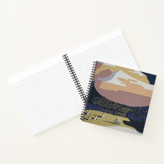 モンタナへの旅行を促進するヴィンテージ旅行ポスター ノートブック (内部)