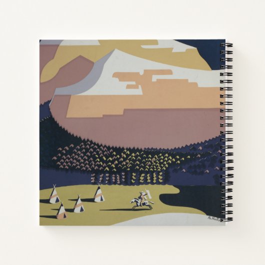 モンタナへの旅行を促進するヴィンテージ旅行ポスター ノートブック (裏面)