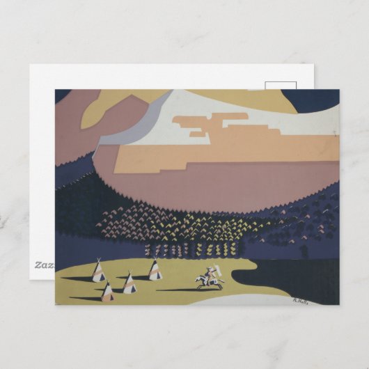 モンタナへの旅行を促進するヴィンテージ旅行ポスター ポストカード (正面/裏面)