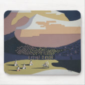 モンタナへの旅行を促進するヴィンテージ旅行ポスター マウスパッド (正面)