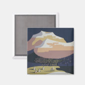 モンタナへの旅行を促進するヴィンテージ旅行ポスター マグネット (正面/裏面)