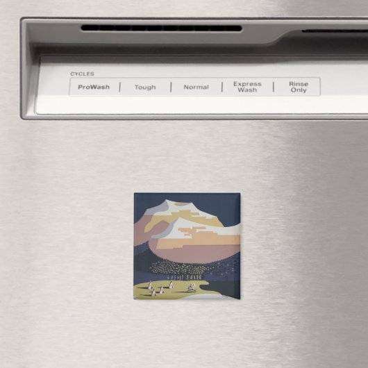 モンタナへの旅行を促進するヴィンテージ旅行ポスター マグネット (インサイチュ (食洗機))