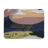 モンタナへの旅行を促進するヴィンテージ旅行ポスター マグネット (横)