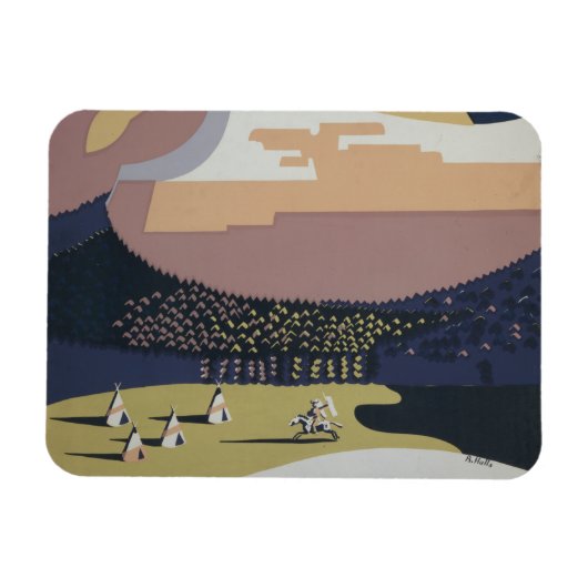 モンタナへの旅行を促進するヴィンテージ旅行ポスター マグネット (横)