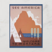 モンタナへようこそ アメリカを見よう ビンテージ旅行 ポストカード (正面)