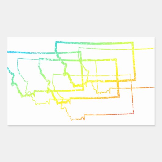 モンタナぼやけル 長方形シール (正面)