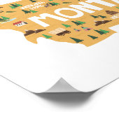 モンタナアイコンランドマークマップ ポスター (角)