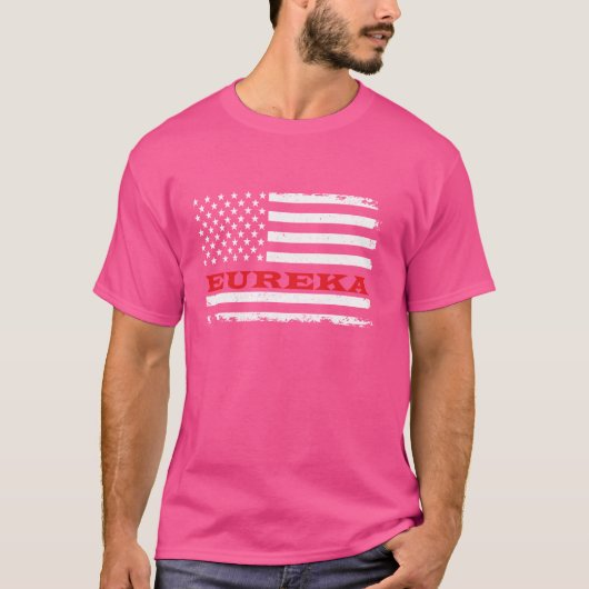 モンタナアメリカ国旗Eureka USA愛国的なお土産 Tシャツ (正面)