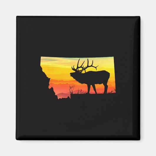 モンタナエルクハンターパパヴィンテージレトロサンボウハンティ マグネット (正面)