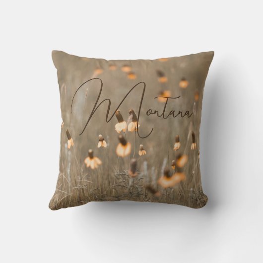 モンタナオレンジワイルドフラワーセージ緑装飾用クッション クッション (裏面)