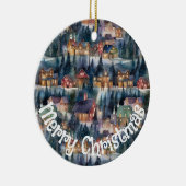 モンタナクリスマスアットミッドナイト通りウォーターカラー セラミックオーナメント (右)