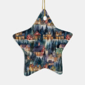 モンタナクリスマスアットミッドナイト通りウォーターカラー セラミックオーナメント (右)