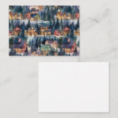 モンタナクリスマスアットミッドナイト通りウォーターカラー ノートカード (正面/裏面)