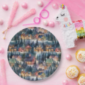 モンタナクリスマスアットミッドナイト通りウォーターカラー ペーパープレート (パーティー)