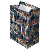 モンタナクリスマスアットミッドナイト通りウォーターカラー ミディアムペーパーバッグ (正面アングル)