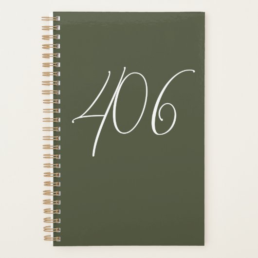 モンタナグリーンウィズホワイトエリアコードプランナー プランナー手帳 (正面)