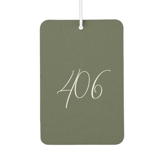 モンタナグリーン（ホワイトエリアコード付き）空気清浄機 カーエアーフレッシュナー (正面)