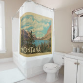 モンタナグレイシャーパークヴィンテージトラベル シャワーカーテン (インサイチュ)