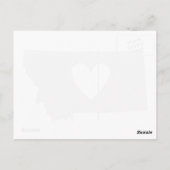 モンタナグレーマップシェイプハート切り出しモンタナンラブ ポストカード (裏面)