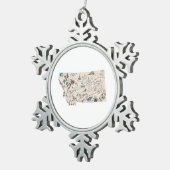 モンタナシェイプレトロ写真マップ スノーフレークピューターオーナメント (右)