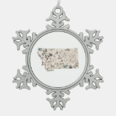 モンタナシェイプレトロ写真マップ スノーフレークピューターオーナメント (正面)