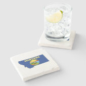 モンタナシルエットマップのシェイプ状態フラグ ストーンコースター (横)