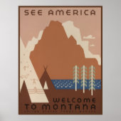 モンタナシーアメリカン州インディアン予約 ポスター (正面)