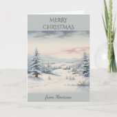 モンタナシーニックマウンテンランドスケープのクリスマス シーズンカード (正面)