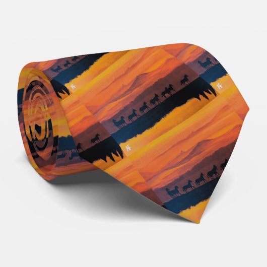 モンタナズバイアルフレッ絵を描ドキツネの野生の馬 ネクタイ (ロール)