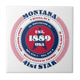 モンタナセラミックタイル（赤、白、青） タイル