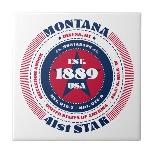 モンタナセラミックタイル（赤、白、青） タイル (正面)