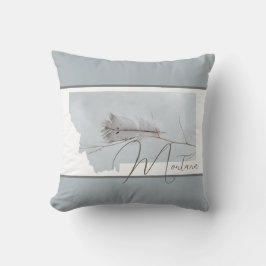 モンタナダスティブルーとグレーの羽 クッション