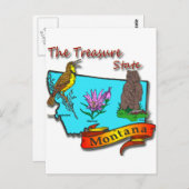 モンタナトレジャー州ベアラークフラワー ポストカード (正面/裏面)