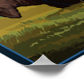 モンタナバイソンヴィンテージ旅行ポスター ポスター (角)